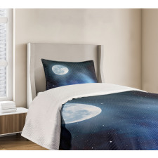 Starry Night Sky Full Moon Bedspread Set