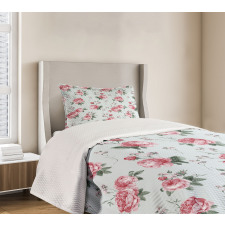 Pink Blossom English Flora Bedspread Set
