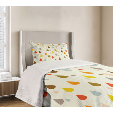 Retro Water Drops Rain Bedspread Set