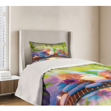 Stones with Candles Yoga Bedspread Set