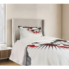 Skull Bones Grunge Bedspread Set