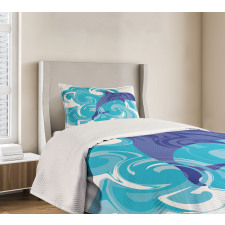 Waves Aqua Life Nature Bedspread Set