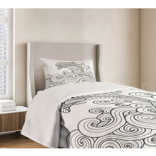 Nautical Zentangle Wave Bedspread Set