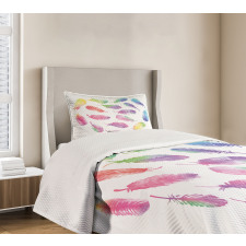 Romantic Plumage Design Bedspread Set