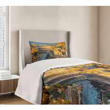 Colosseum View in Rome Bedspread Set