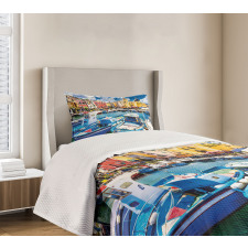 Colorful Procida Island Bedspread Set