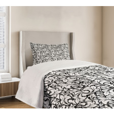 Monochrome Leaves Garden Bedspread Set