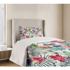 Watercolor Art Tropical Bedspread Set