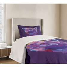 Mascot Face Brushstrokes Bedspread Set