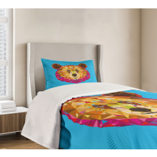 Geometric Head Poly Effect Bedspread Set