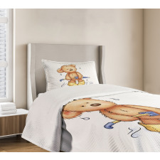 Teddy Bear Rain Umbrella Bedspread Set