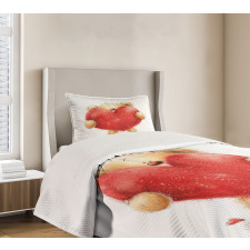 Romantic Mascot Red Heart Bedspread Set