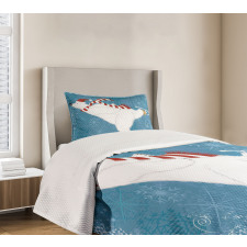 Ice Skating Polar Bear Bedspread Set