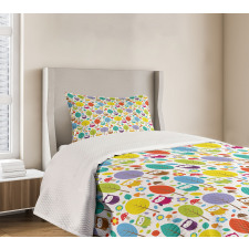 Colorful Forest Owls Bedspread Set