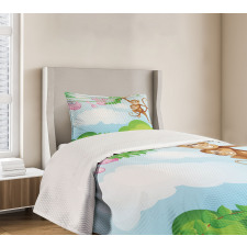 Monkey Swinging Kid Bedspread Set