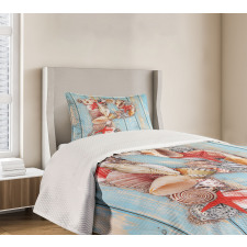 Ocean Elements Letter Bedspread Set