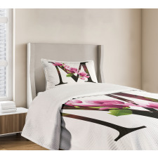 M with Magnolia Floral Bedspread Set