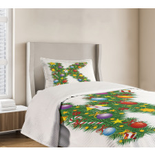 Tree Font Xmas Bedspread Set