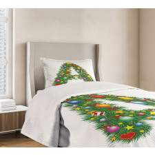 Winter Festivity Font Bedspread Set