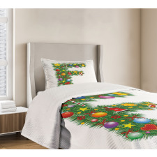 Chirstmas Bells Santa Bedspread Set