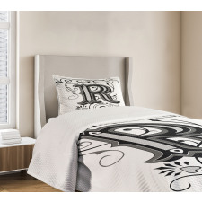 Antique R Typography Bedspread Set