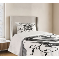 Monochrome Uppercase S Bedspread Set