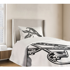 Soft Curved Lines Bedspread Set