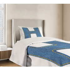 Denim Writing Bedspread Set