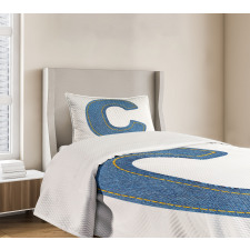 Writing Systems Denim Bedspread Set