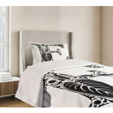 Floral Swirls Big Leaf Bedspread Set