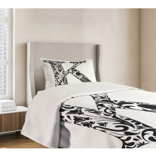 Black Silhouettes Art Bedspread Set