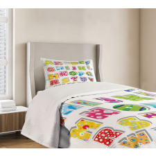 Alphabet Set Colorful Bedspread Set