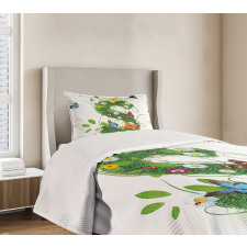 Healthy Green Leaves S Bedspread Set