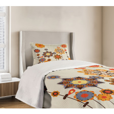 Eastern Floral Design Bedspread Set