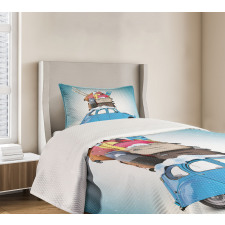 Traveling Theme Holiday Bedspread Set