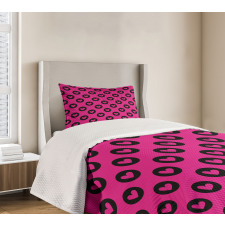 Hearts Big Black Spots Bedspread Set