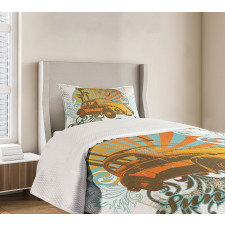 Summer Season Design Car Bedspread Set