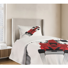 Formula Car on Speedway Bedspread Set