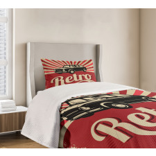 Retro Poster Style Vehicle Bedspread Set