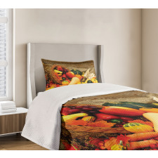 Food Scattered on Table Bedspread Set