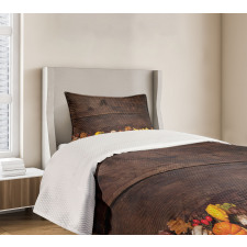 Wooden Table Foods Bedspread Set