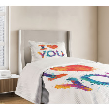 Watercolor Phrase Bedspread Set