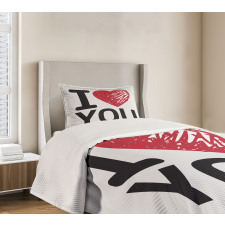 Simple Calligraphy Bedspread Set