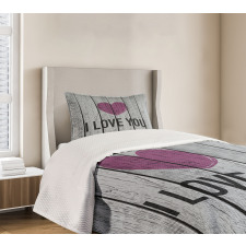 Words on Wood Planks Bedspread Set