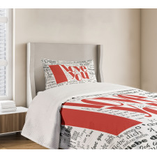 Newspaper Words Bedspread Set