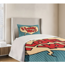 Pop Art Style Comic Bedspread Set