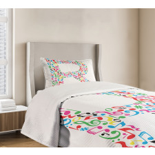 Cool and Musical Font Bedspread Set