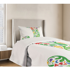 Initials Tropic Flower Bedspread Set