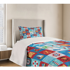 Cartoon Nautical Bedspread Set