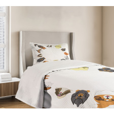 Various Cartoon Dog Design Bedspread Set